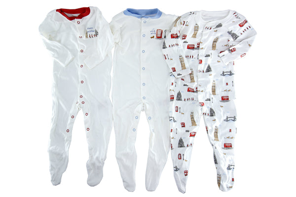 Mothercare Unisex Little Soldier Cotton Sleepsuit - 3 Pack