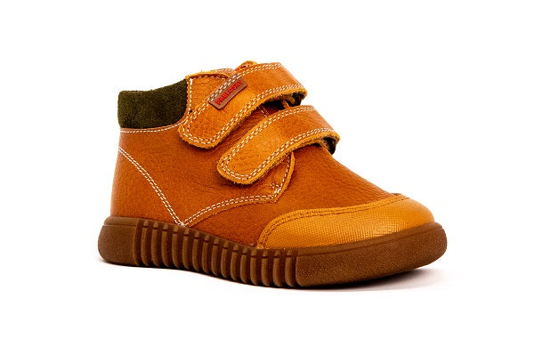 Pablosky Kids Brown Leather Boys Velcro Boot - 017077