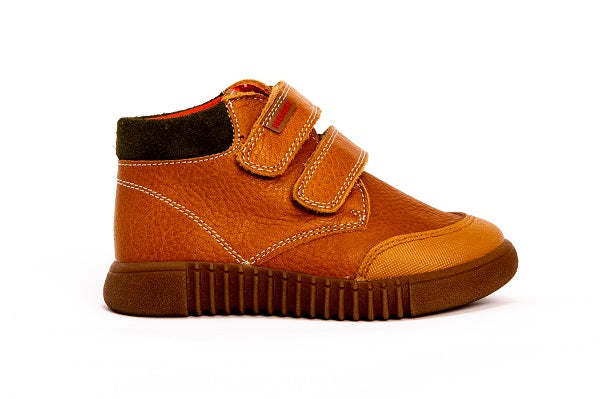 Pablosky Kids Brown Leather Boys Velcro Boot - 017077