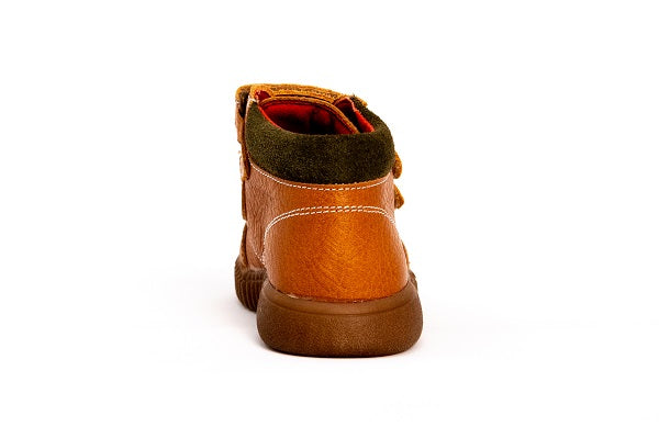 Pablosky Kids Brown Leather Boys Velcro Boot - 017077