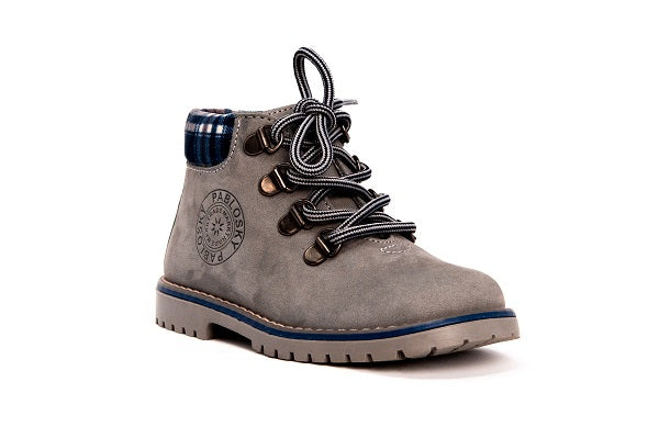 Pablosky Kids Grey Leather Ankle Boys Boot - 038574