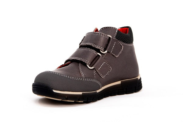 Pablosky Kids Grey Leather Velcro Boys Boot - 040172