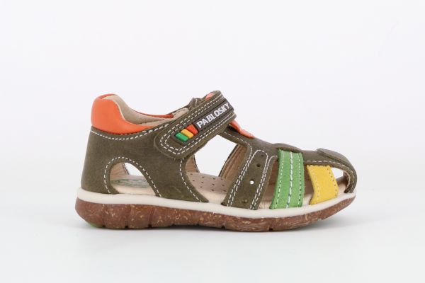 Pablosky Kids Green Leather Boys Sandal - 058195