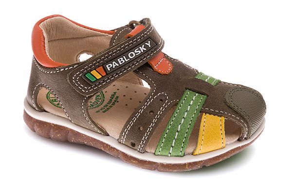 Pablosky Kids Green Leather Boys Sandal - 058195