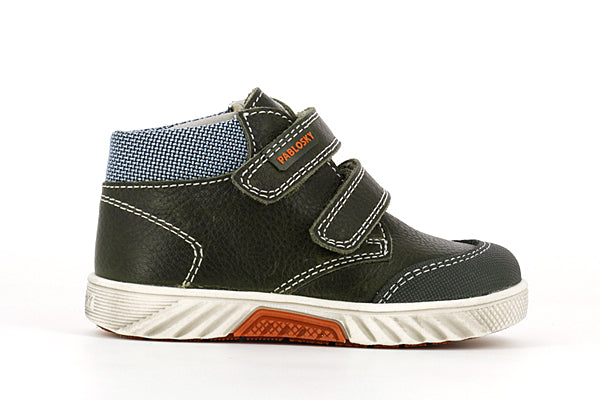 Pablosky Kids Navy Green Leather Boys Sneaker - 062781