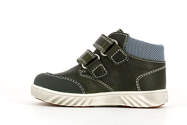 Pablosky Kids Navy Green Leather Boys Sneaker - 062781