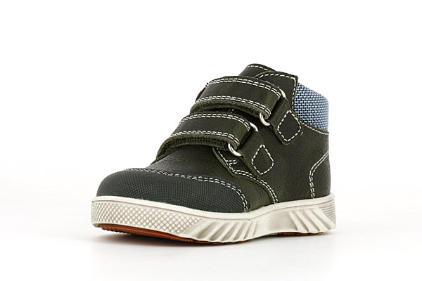 Pablosky Kids Navy Green Leather Boys Sneaker - 062781