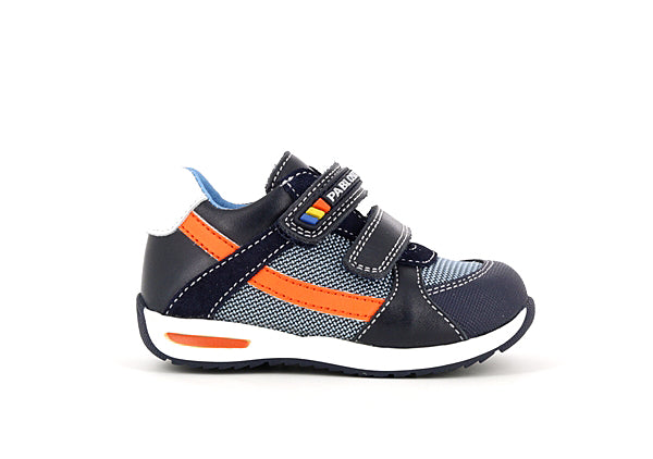 Pablosky Kids Navy Leather Velcro Boys Sneaker - 063425