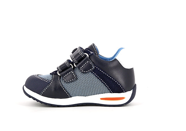 Pablosky Kids Navy Leather Velcro Boys Sneaker - 063425