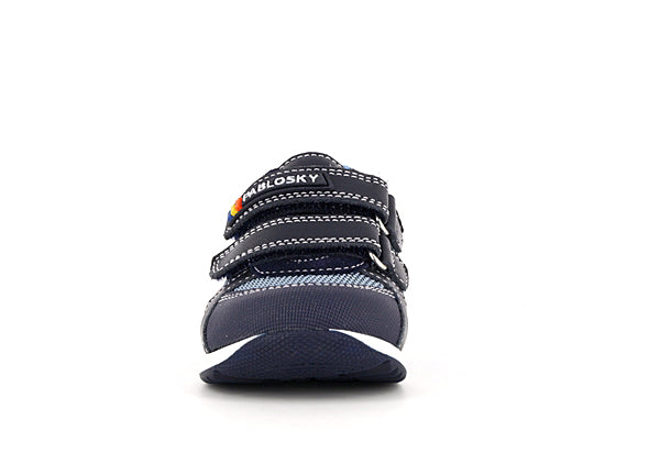 Pablosky Kids Navy Leather Velcro Boys Sneaker - 063425