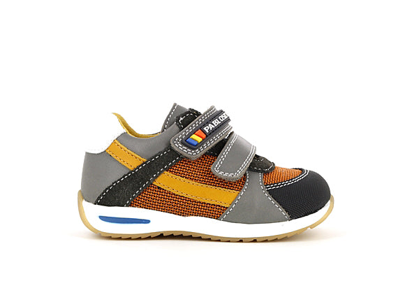 Pablosky Kids Orange Leather Velcro Boys Sneaker - 063452