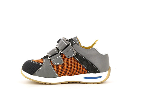 Pablosky Kids Orange Leather Velcro Boys Sneaker - 063452