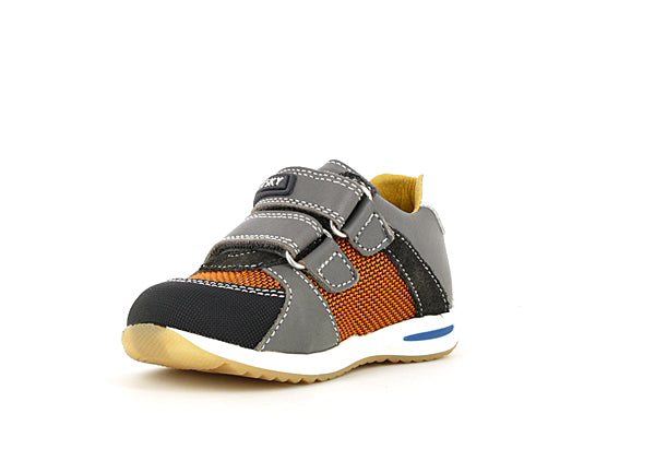 Pablosky Kids Orange Leather Velcro Boys Sneaker - 063452