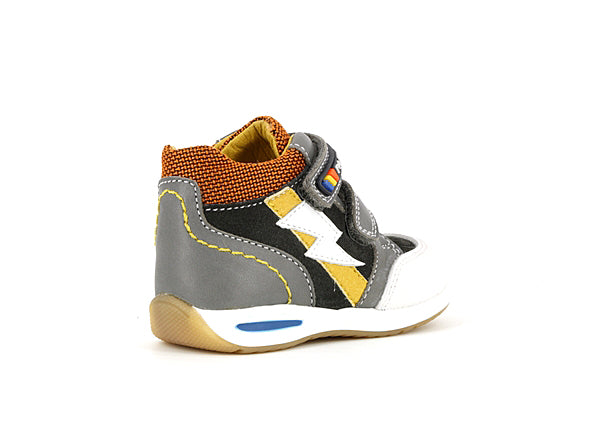 Pablosky Kids Grey Leather Boys Sneaker - 063652