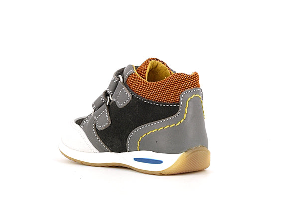 Pablosky Kids Grey Leather Boys Sneaker - 063652