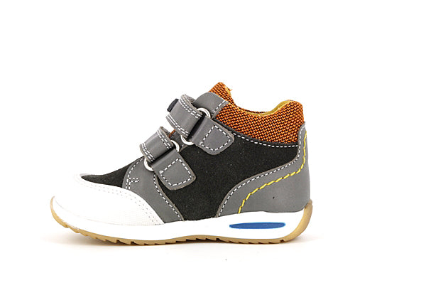 Pablosky Kids Grey Leather Boys Sneaker - 063652