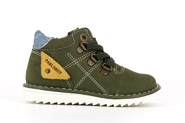 Pablosky Kids Green Nubuck Leather Boys Boot - 064684