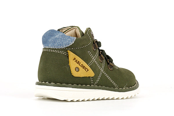 Pablosky Kids Green Nubuck Leather Boys Boot - 064684