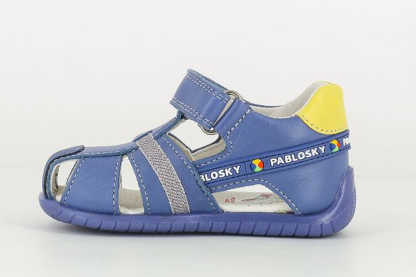 Pablosky Kids Blue Leather Boys Sandal - 070812