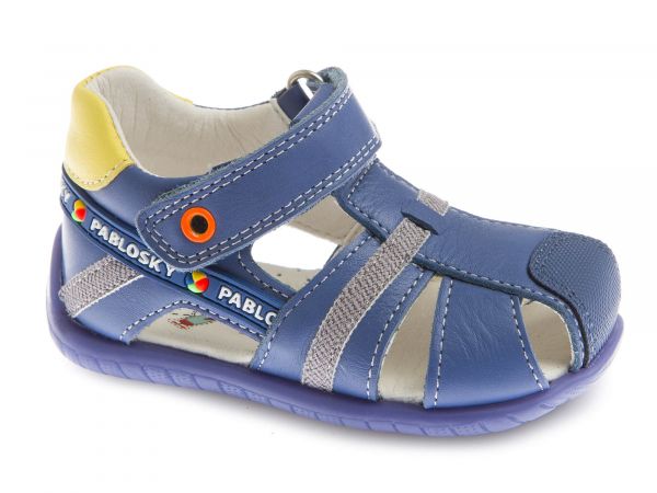 Pablosky Kids Blue Leather Boys Sandal - 070812