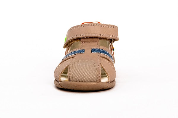 Pablosky Kids Gray Leather Boys Sandal - 070833