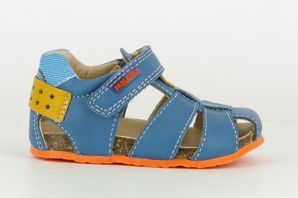 Pablosky Kids Teal Leather Boys Sandal - 082243