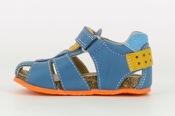 Pablosky Kids Teal Leather Boys Sandal - 082243