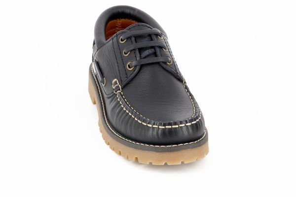 Pablosky Kids Navy Leather Boys Deck Shoe - 122620