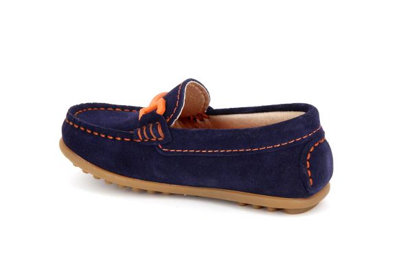 Pablosky Navy Suede Boys Driver Shoe - 123124