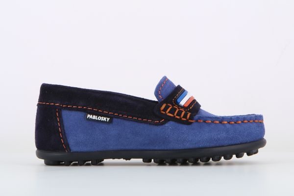 Pablosky Kids Navy Suede Boys Drivers Shoe - 125542