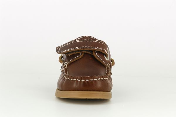 Pablosky Kids Brown Leather Boys Moccasin Shoe - 125790