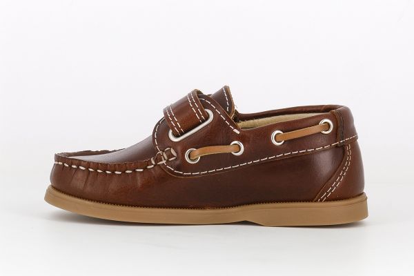 Pablosky Kids Brown Leather Boys Moccasin Shoe - 125790