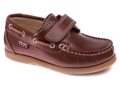 Pablosky Kids Brown Leather Boys Moccasin Shoe - 125790