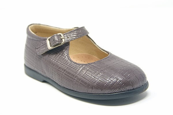 Andago 24-Lulu 2 Grey Leather Mary Jane Girls Shoe