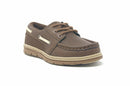 UNIONBAY Kids Coral Brown Leather Boys Boat Shoe