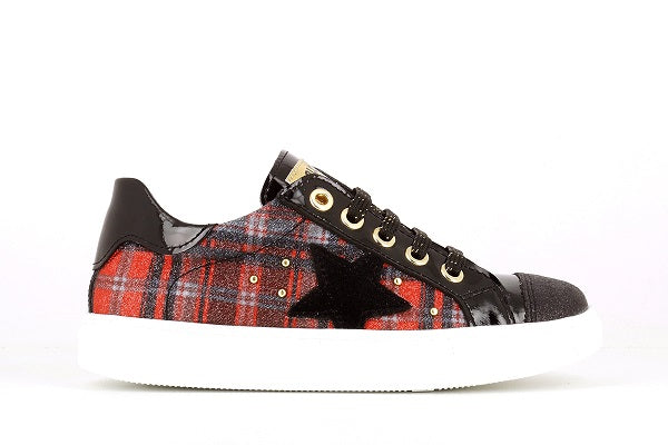 Pablosky Kids Red Plaid Glitz Girls Sneaker - 284019