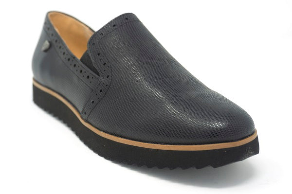 Venettini Boys 55-Rubins 3 Black Sand Leather Slip On Shoe