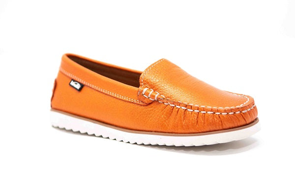 Venettini 55-Morty Orange Pearlized Embossed Loafer