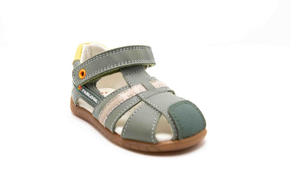 Pablosky Kids Green Leather Boys Sandal - 070892