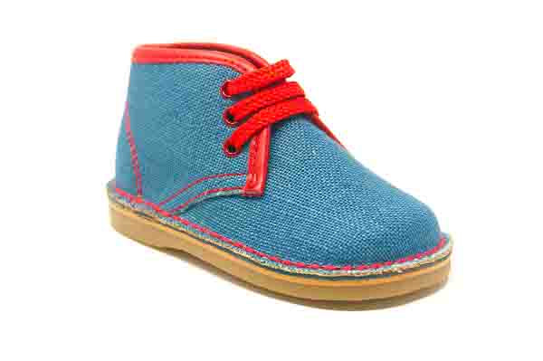 Andago 22-Brian Denim Boys Shoe with Red Lace