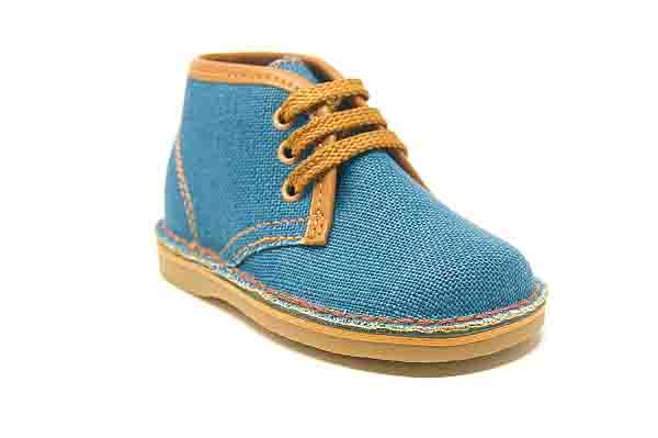 Andago 22-Brian Denim Boys Shoe with Brown Lace