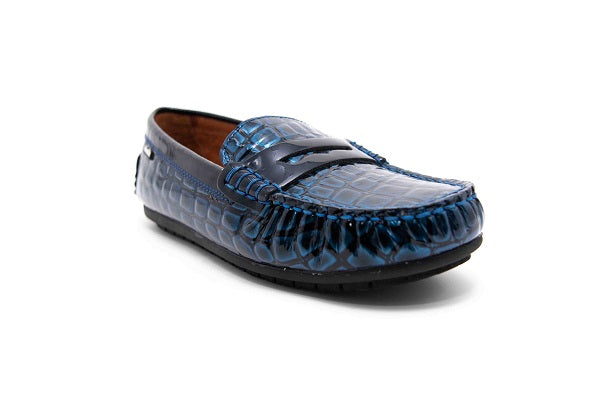 Venettini 55-Savor Navy Puff Patent Leather Loafer