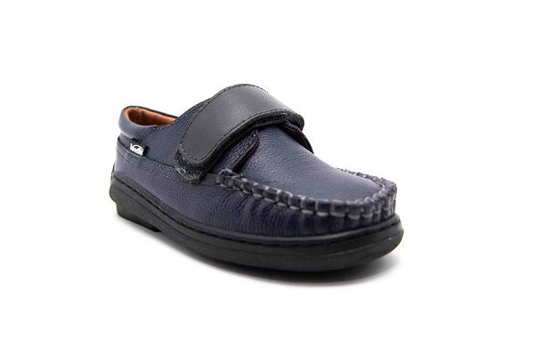 Venettini Boys 55A-Stan Navy Zillow Leather Boys Loafer