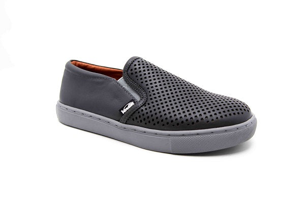 Venettini Boys 55-Troy Grey Leather Sneaker