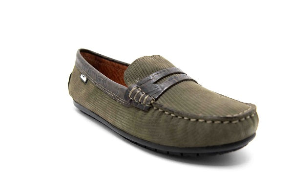 Venettini 55-Savor Olive Corduroy Leather Loafer