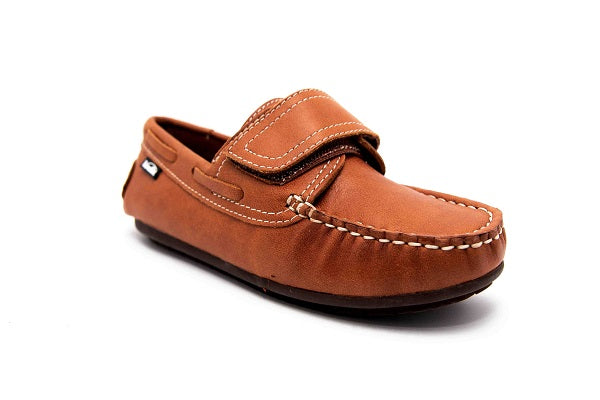 Venettini 55-Samy C Luggage Leather Velcro Loafer