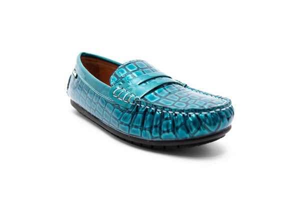 Venettini 55-Savor Aqua Puff Patent Leather Loafer Shoe