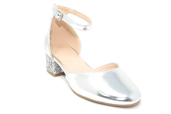 Aldo Girls Qerallan Silver Synthetic Shiny Shoe