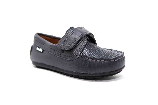 Venettini Boys 55-Samy 4 Grey Glazed Leather Loafer