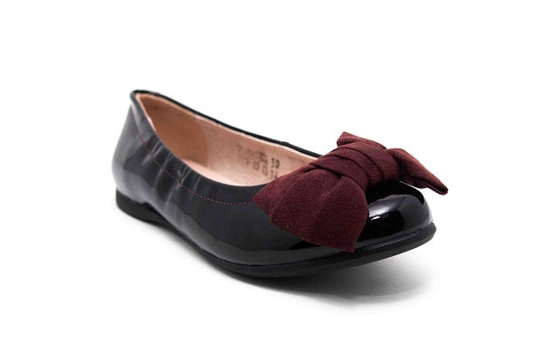 Venettini Girls 55-Vanesa Bordo Bow Fashion Flat Shoe